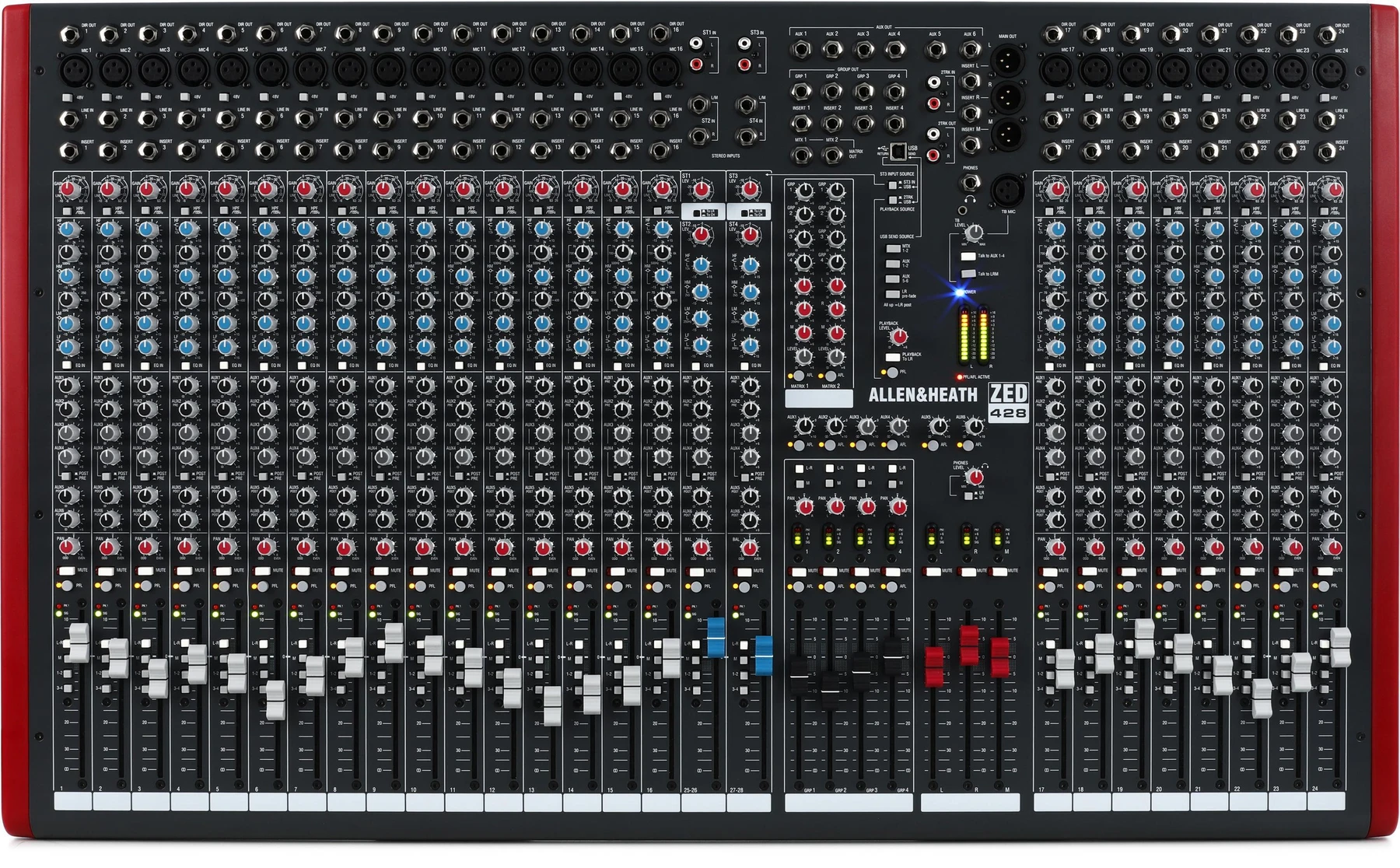 Allen & Heath ZED-428 24通道调音台，带USB音频接口