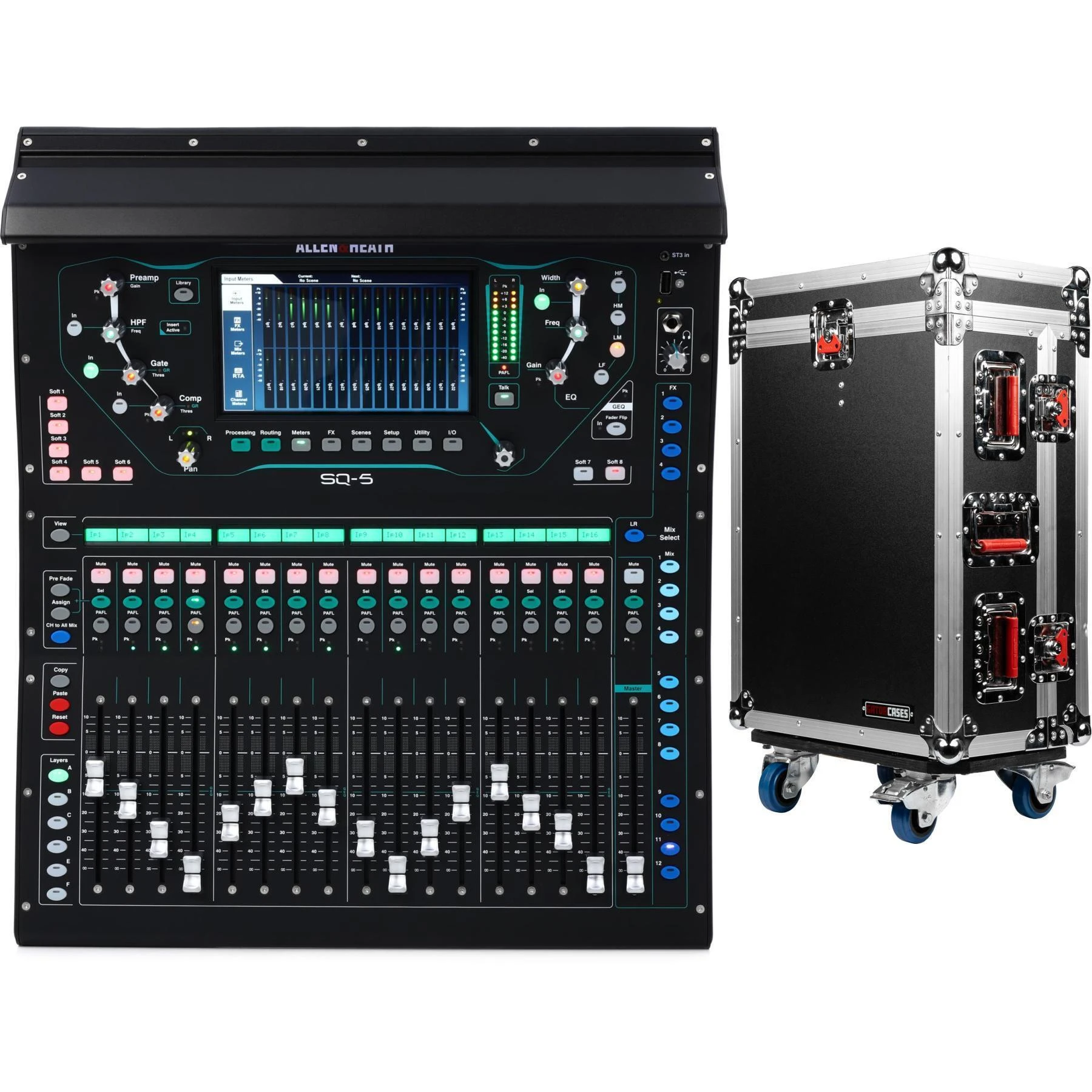 Allen & Heath SQ-5 48通道数字调音台，配航空箱