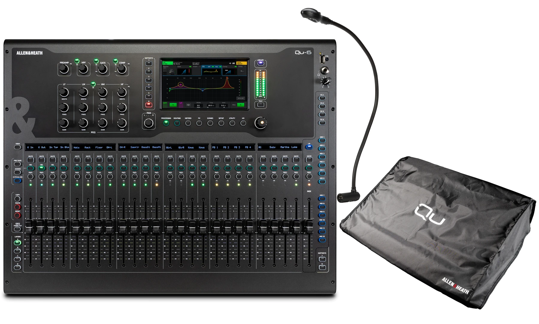 Allen & Heath Qu-6 38通道数字调音台，含防尘罩和灯