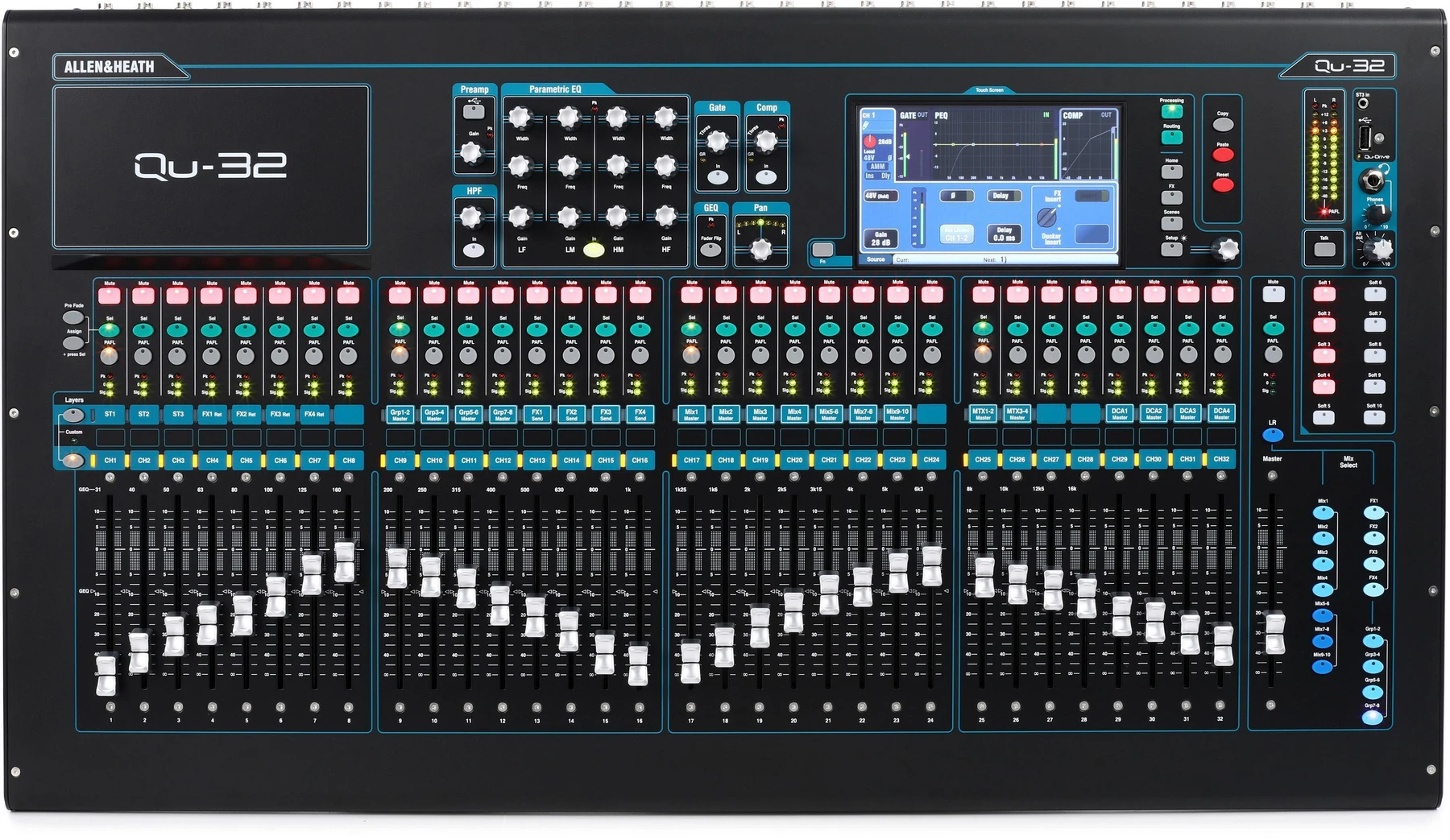 Allen & Heath Qu-32 32通道数字调音台，铬色特别版