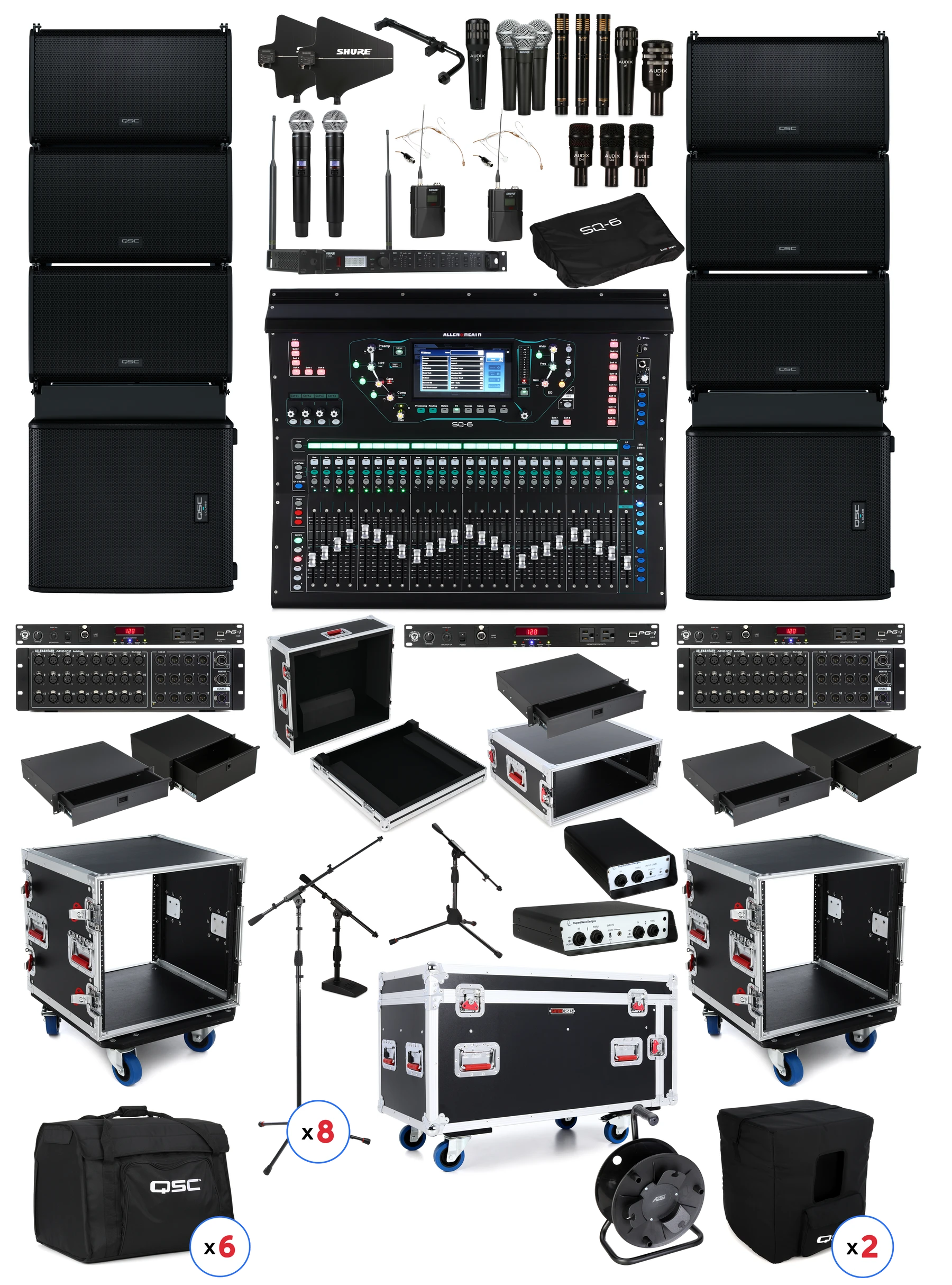 Allen & Heath SQ6 和 QSC LA PA 套装
