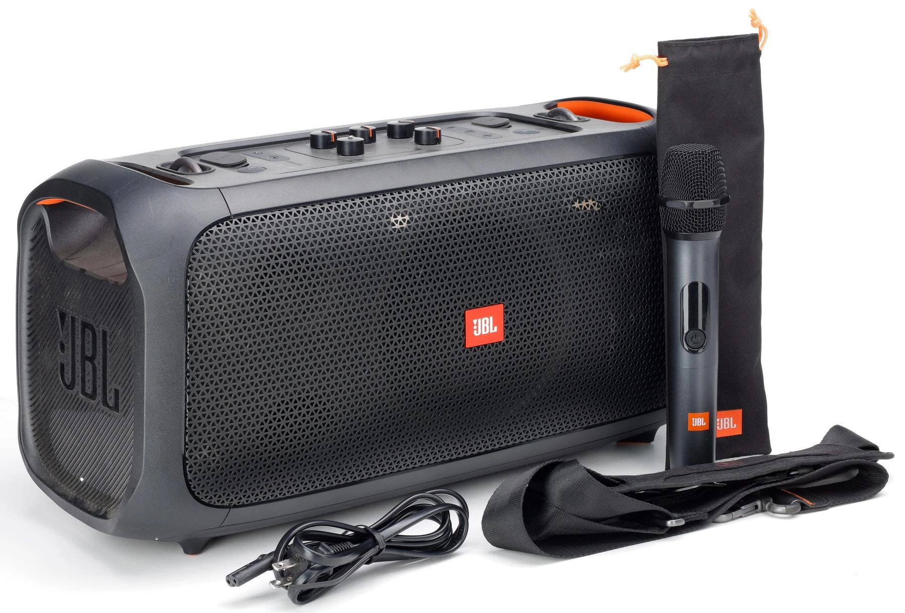 JBL PartyBox On-the-Go Essential Portable Bluetooth Speaker with Lighting Effects
