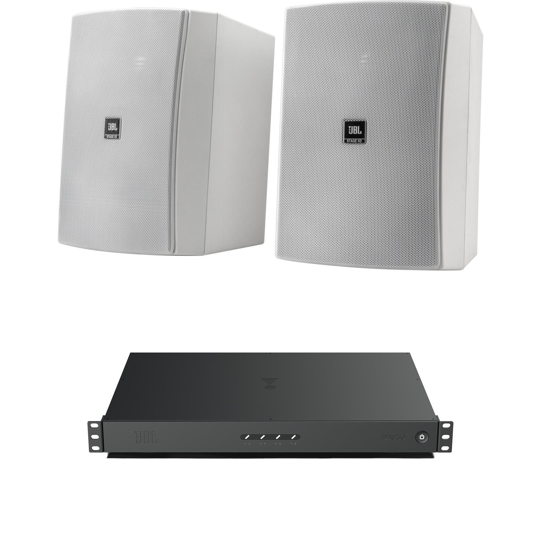 JBL XD-6 室内/室外全天候音箱含DA850功放 - 白色，一对
