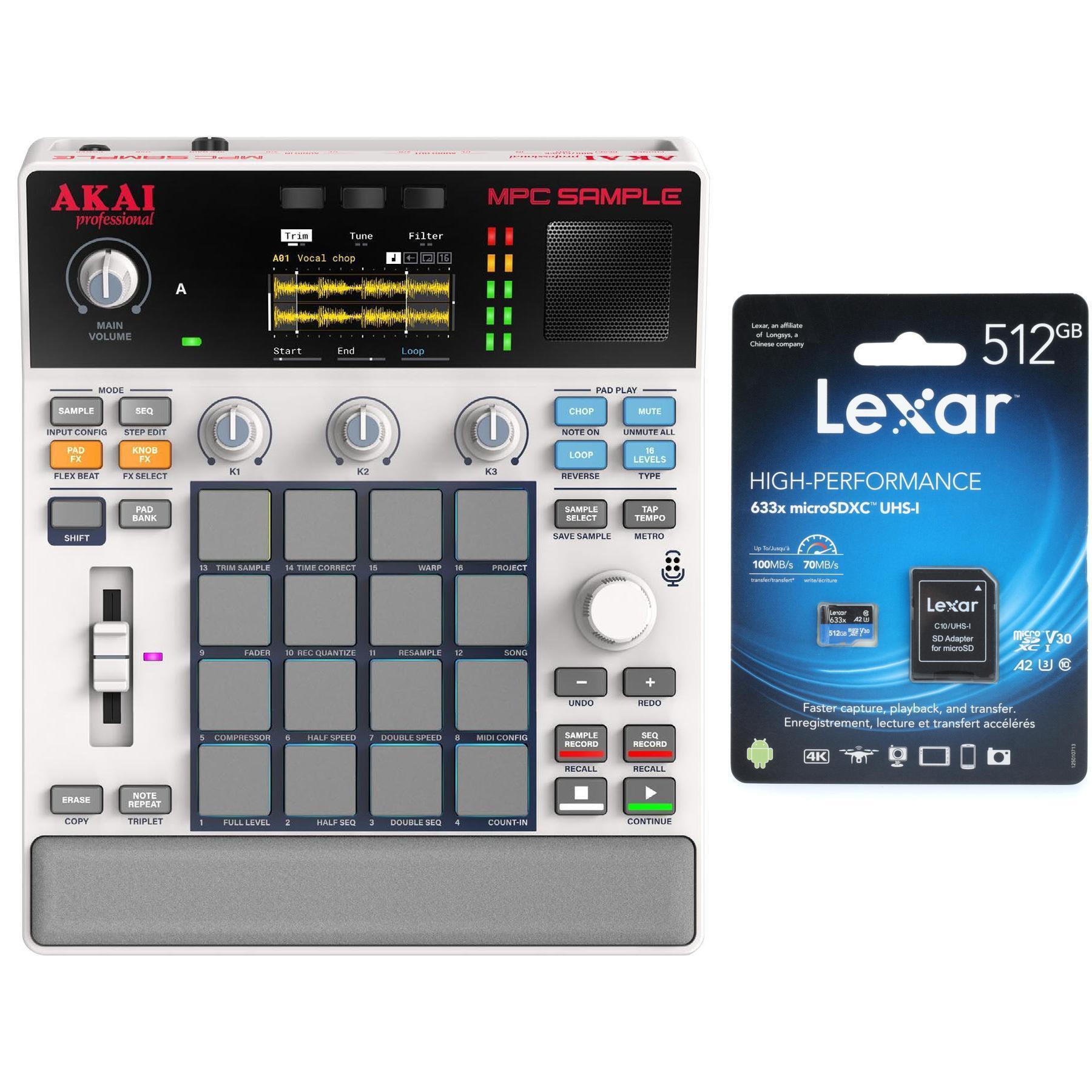 Akai Professional MPC Sample Portable Groovebox 配512G的MicroSDXC卡