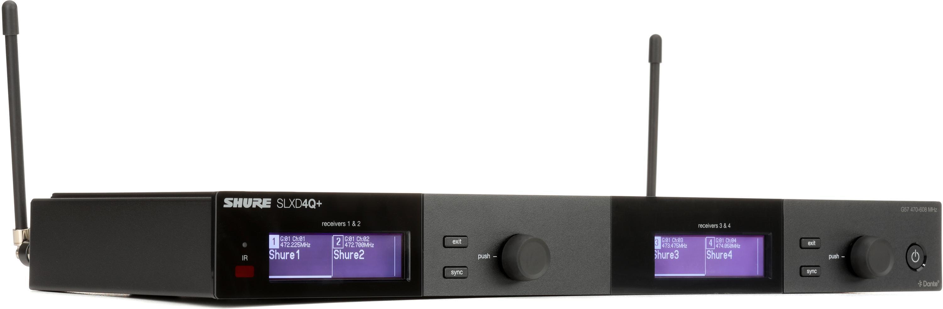 Shure/舒尔 SLXD4QDAN+ 四通道Dante数字无线接收机
