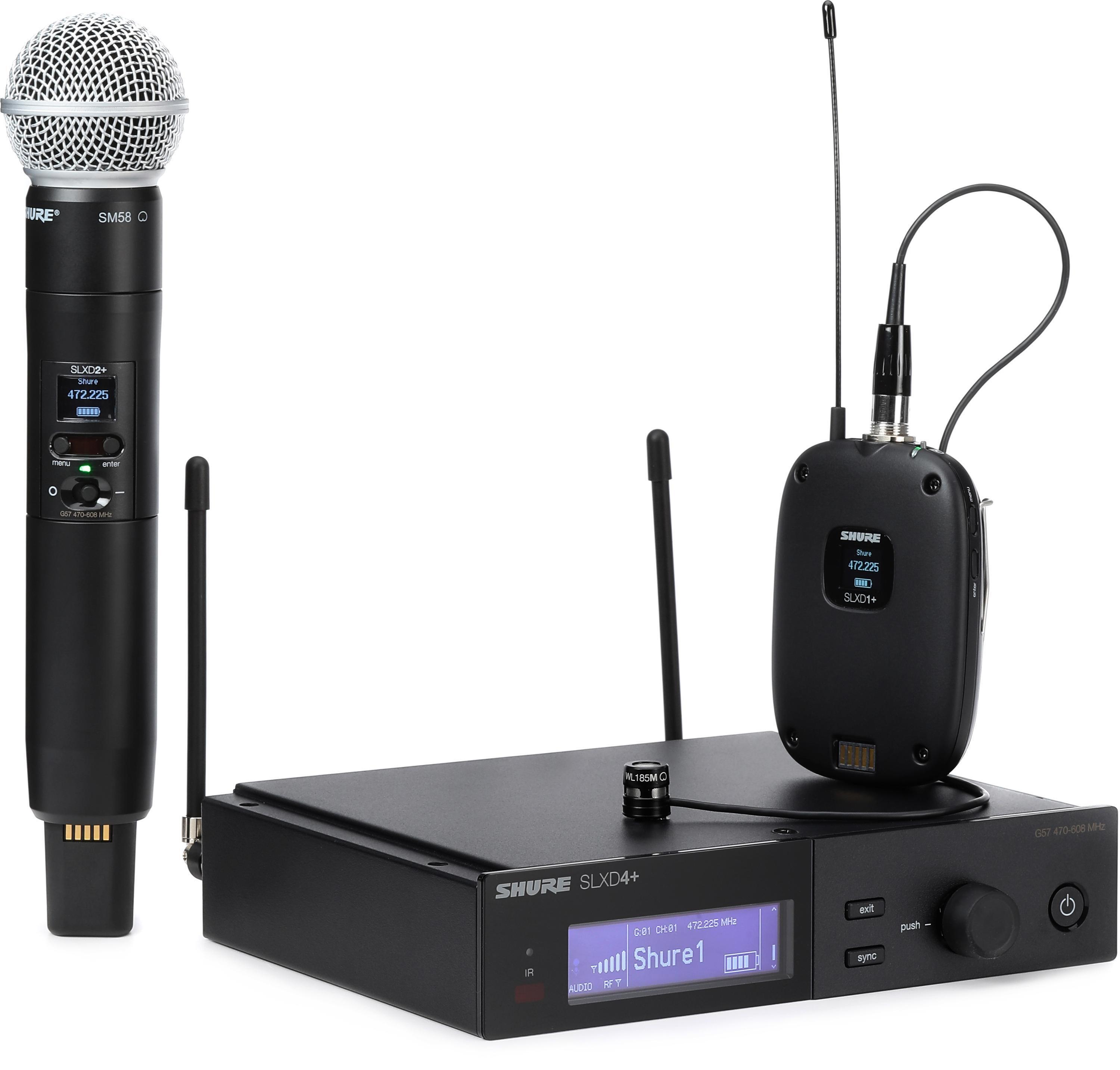 Shure/舒尔 SLXD124+/85M 无线手持与领夹麦克风组合系统