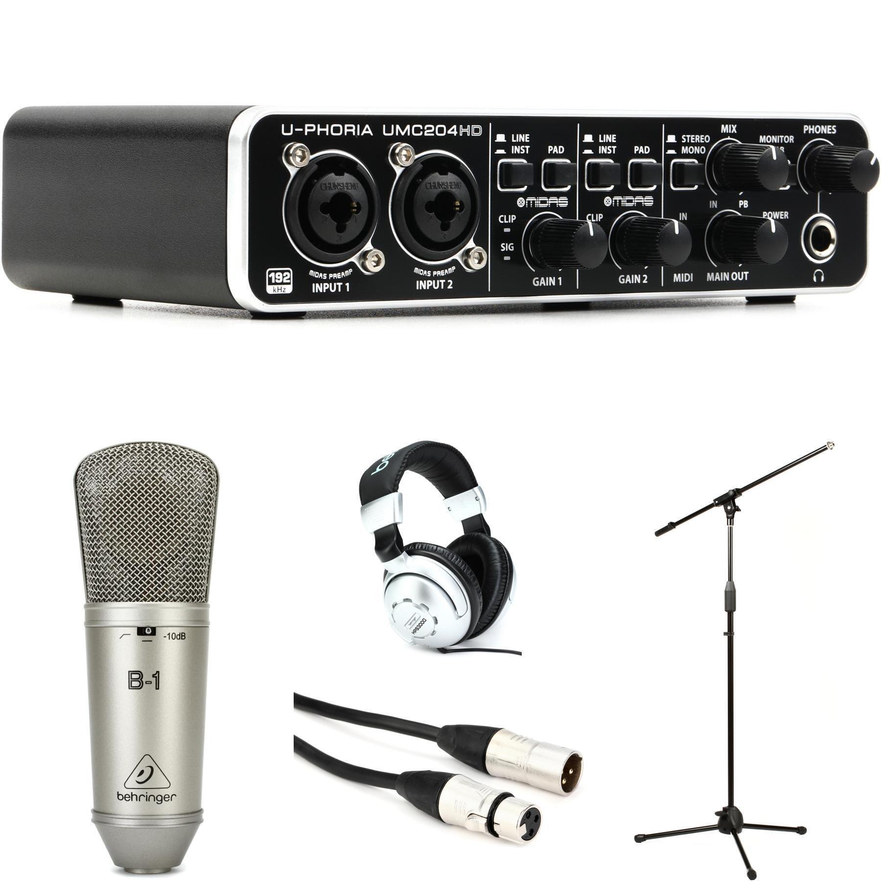 Behringer U-Phoria UMC204HD USB 音频接口与 B-1 麦克风套装