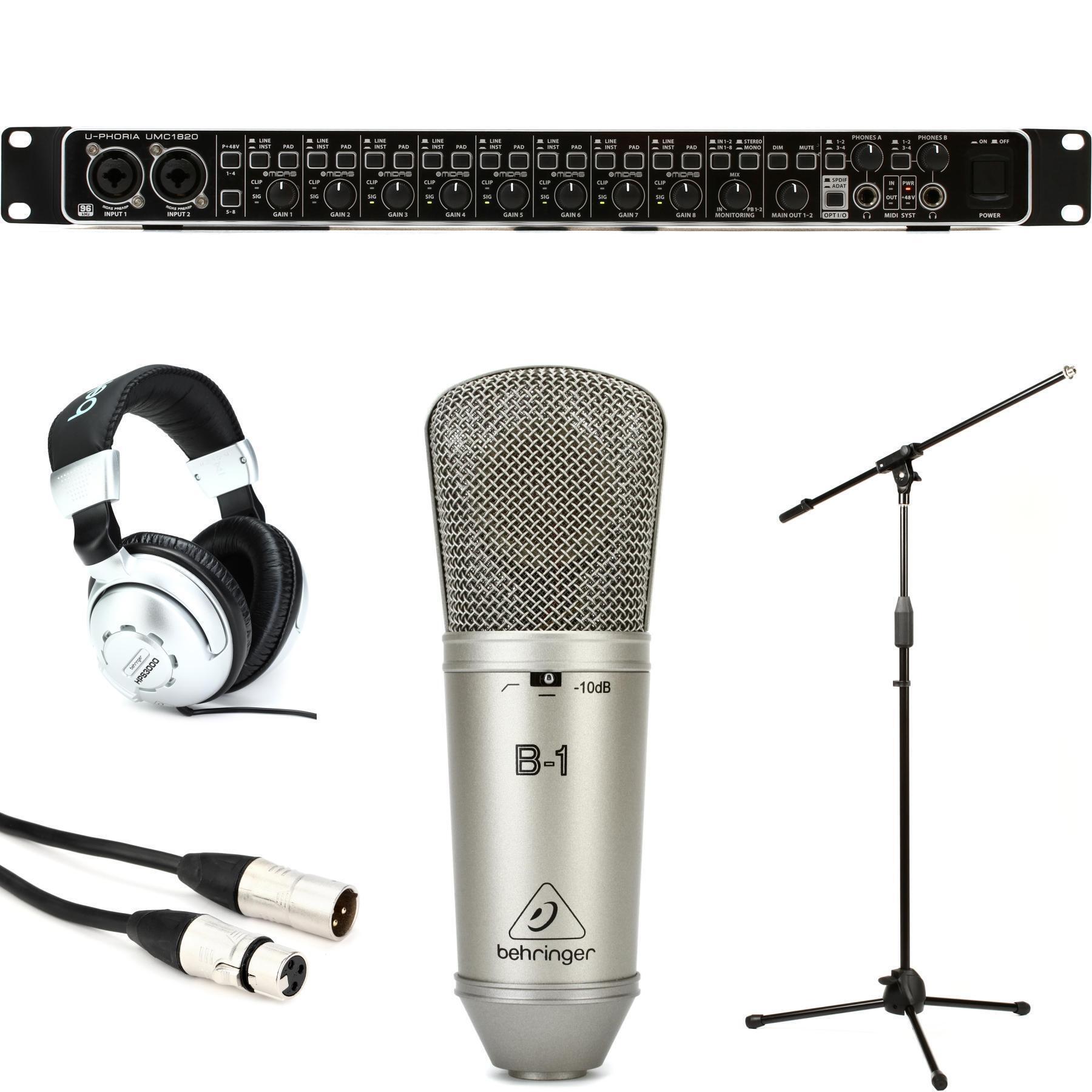 Behringer U-Phoria UMC1820 USB 音频接口与 Behringer B-1 麦克风录音套装