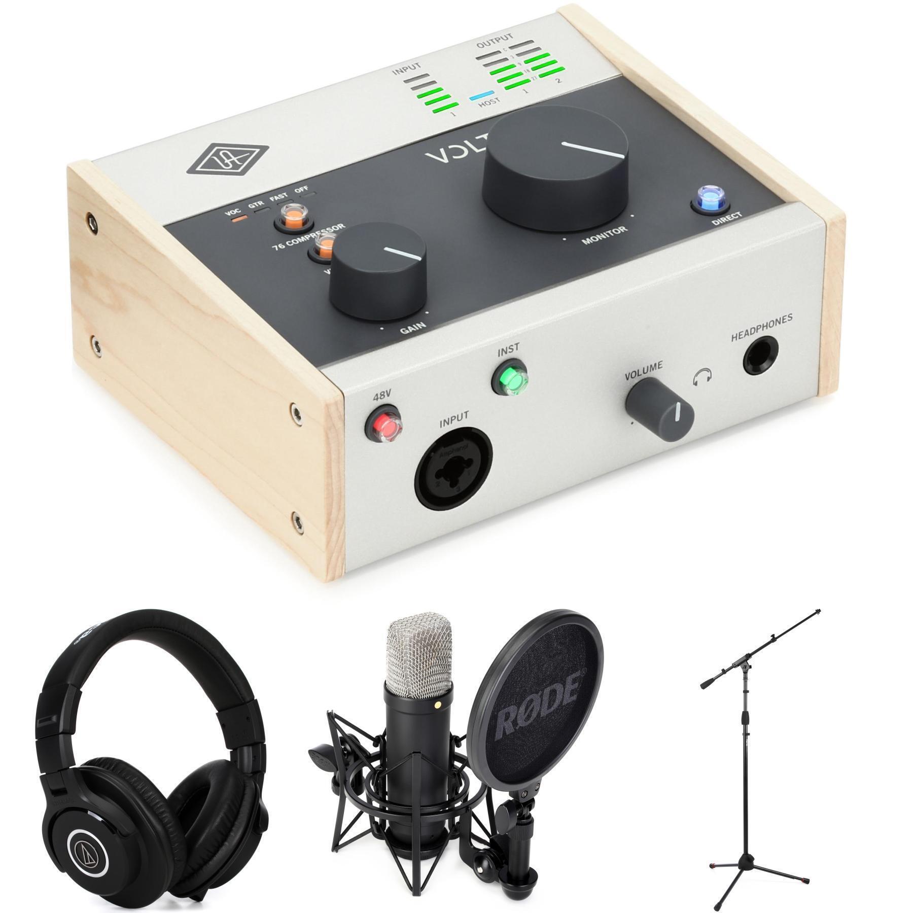 Universal Audio Volt 176 USB-C 音频接口与 Rode NT1 麦克风套装 - 黑色