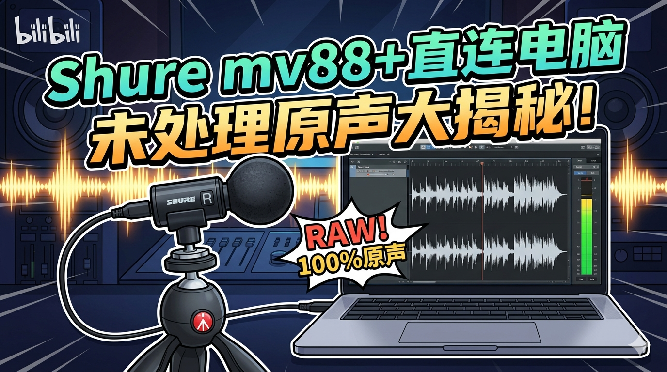 Shure mv88+ 手机话筒连接电脑录制的音频文件