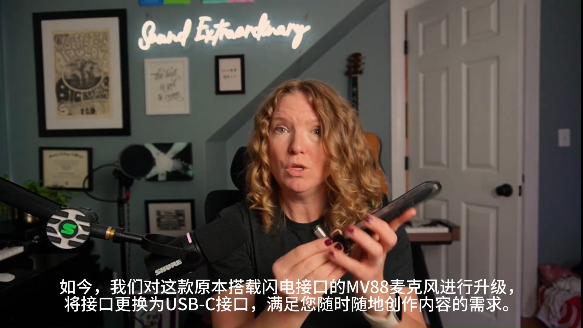 Shure/舒尔 MV88 USB-C 立体声安卓苹果手机电容话筒/麦克风